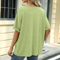 thumbnail image 6 of Plebaso Women's Casual T-Shirts Plain Short Sleeve Basic Tee Loose Summer Shirt Tops Solid Color, 6 of 7