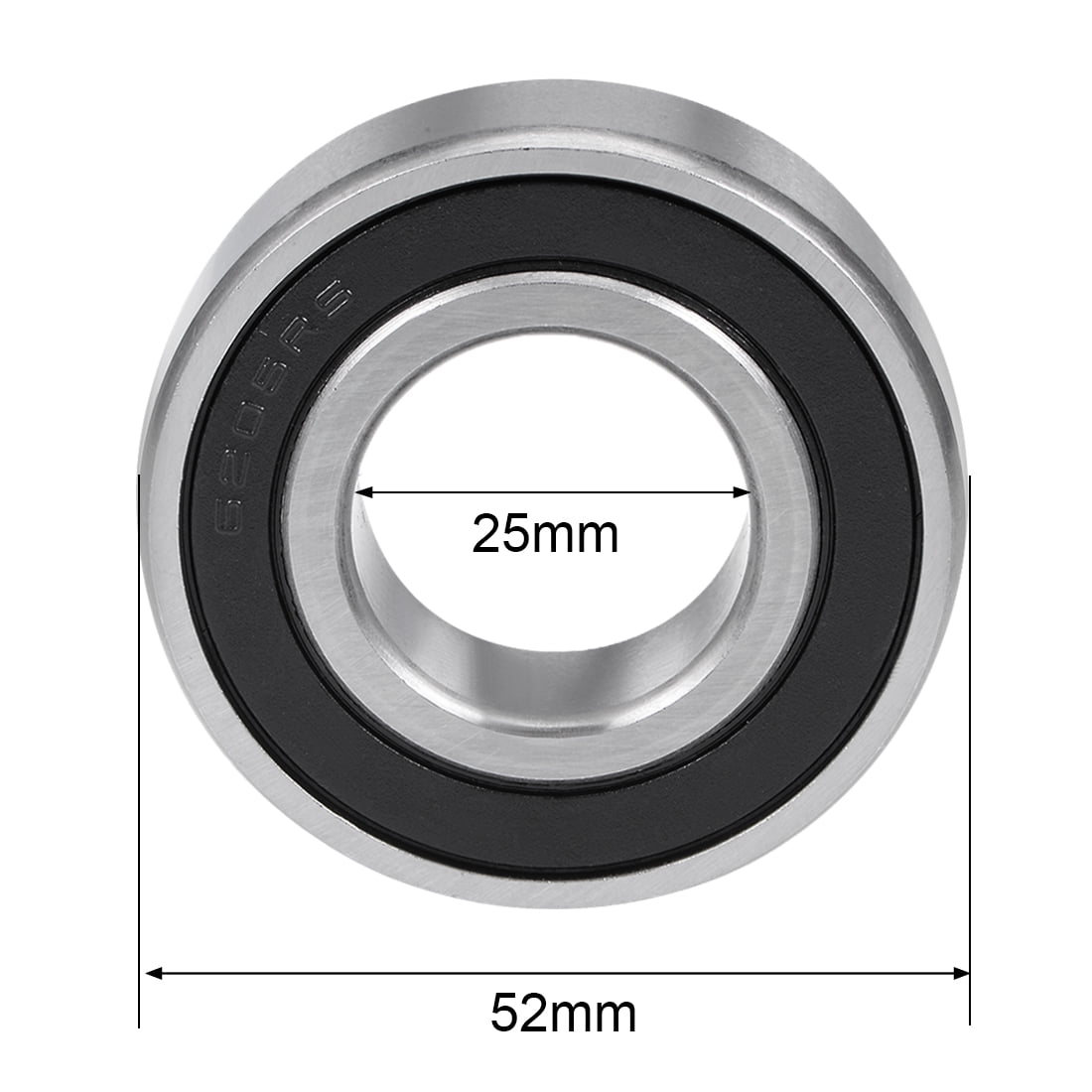 62052RS Deep Groove Ball Bearing 25x52x15mm Double Sealed GCr15 Steel