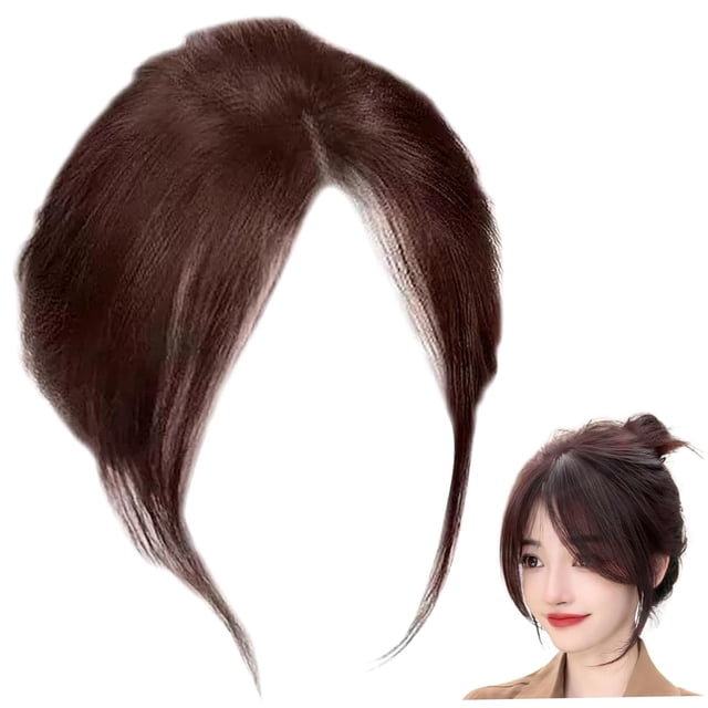 Postiche Partiel de Perruque 9,8 Pouces, Pince Naturelle, Embout en Cheveux Humains Respirant, Réaliste et Léger pour Hommes et Femmes, Perruque pour Femmes