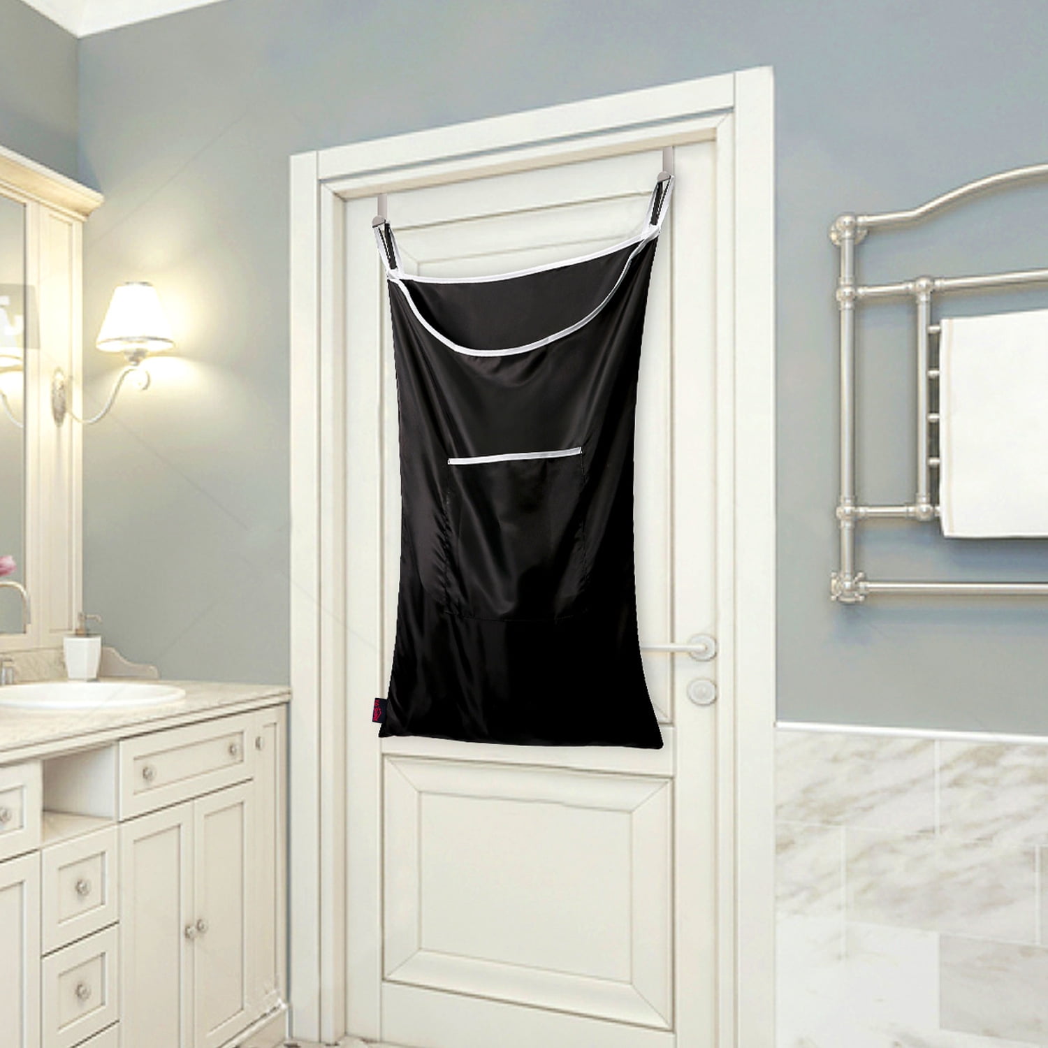 Space Saving Door Back Hanging Laundry Hamper Bag Dirty Clothes Storage Pouch Set Black Walmart