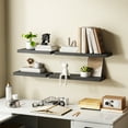 thumbnail image 4 of 23.5 in Solid Wood Floating Shelves Wall Mounted Shelves, Black Color, Set of 2, 4 of 7