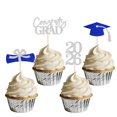 thumbnail image 1 of Decoraciones para Cupcakes de Graduación SakFestivo 36 Piezas Plata y Azul, 1 of 5