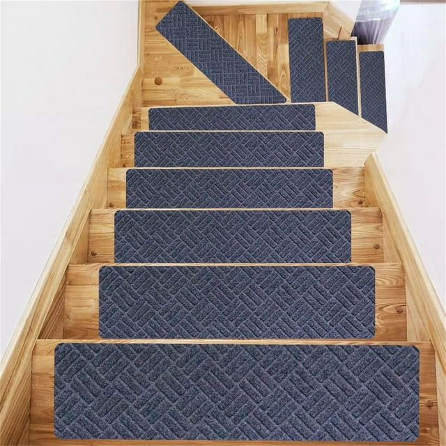 SDNall Coussin d'Escalier Durable - Antidérapant, Design Embossé Brossé, Protecteur de Sol Réutilisable