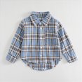 thumbnail image 2 of Futezty Toddler Boys Long Sleeve Button Down Plaid Flannel Shirt Baby Boy Collared Shirts Casual Tops 3M-5T, 2 of 4