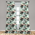thumbnail image 5 of Ambesonne Hawaii Curtains, Summer Palm Trees Fern, Pair of 28"x95", Multicolor, 5 of 5