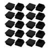 Unique Bargains 20pcs 35mm x 35mm Pipe Tube Insert Chair Leg Cap Black Plastic Tubing Plug