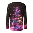 thumbnail image 5 of Mifsaly Women's Christmas Shirts Plus Size Long Sleeve Tops Pullover Xmas Tree Print Crewneck Loose T-Shirts Festival Party Funny Blouse 2025 Holiday Clothing, 5 of 9