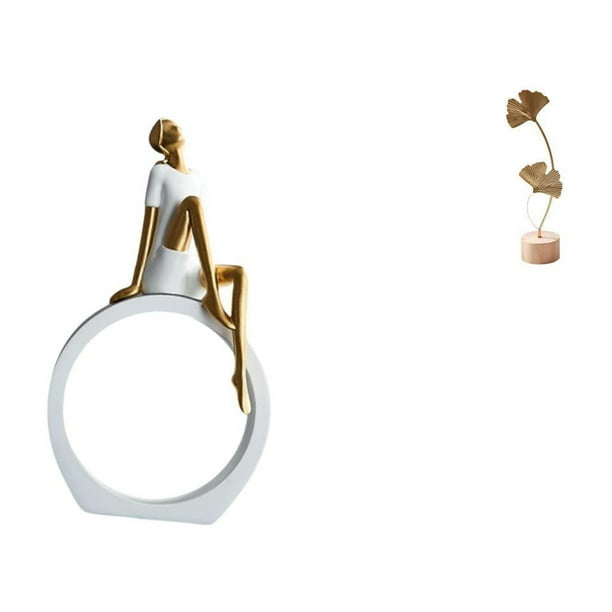 Figura De Hoja Abstracta, Estatua De Mujer, Centro De Mesa, Dormitorio, Regalo Para Lectores, Estantería, Escultura De Granja, Decoración Versátil, Adorno En Forma De Metal, Estilo Nórdico,