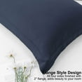 thumbnail image 2 of PiccoCasa Soft 1800 Microfiber Oxford Pillowcases 2Pcs, Queen Navy Blue, 2 of 7