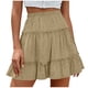 thumbnail image 1 of TaTaai Women's Elastic Waist Pleated Skirt Solid Color High Waist Casual Midi Skirt with Ruffle Hem Lined Chiffon A-Line Summer Gift, 1 of 6