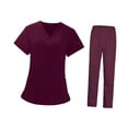 thumbnail image 2 of Conjunto de Uniforme de Enfermera Yinane para mujer ropa de Trabajo roja Talla L, 2 of 8