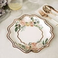 thumbnail image 6 of BalsaCircle 25 White 8" Floral Disposable Dinner Salad Paper Plates Rose Gold Scallop Trim Party Decorations, 6 of 8