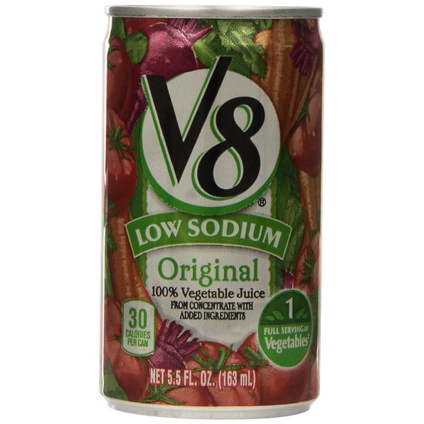 8 PACKS V8 100 Vegetable Juice, Original Low Sodium, 5.5 Ounce