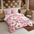thumbnail image 2 of Manfei Retro Floral Leopard Print Full Size Bedding Sets 7 Pieces,Watercolor Flowers Full Size Bed in a Bag,Reversible, 2 of 6
