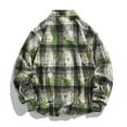 thumbnail image 4 of USNSM (M-5XL) Big and Tall Flannel Shirts for Men Cotton Long Sleeve Vintage Casual Button Down Plaid Shirt Green XXL, 4 of 4