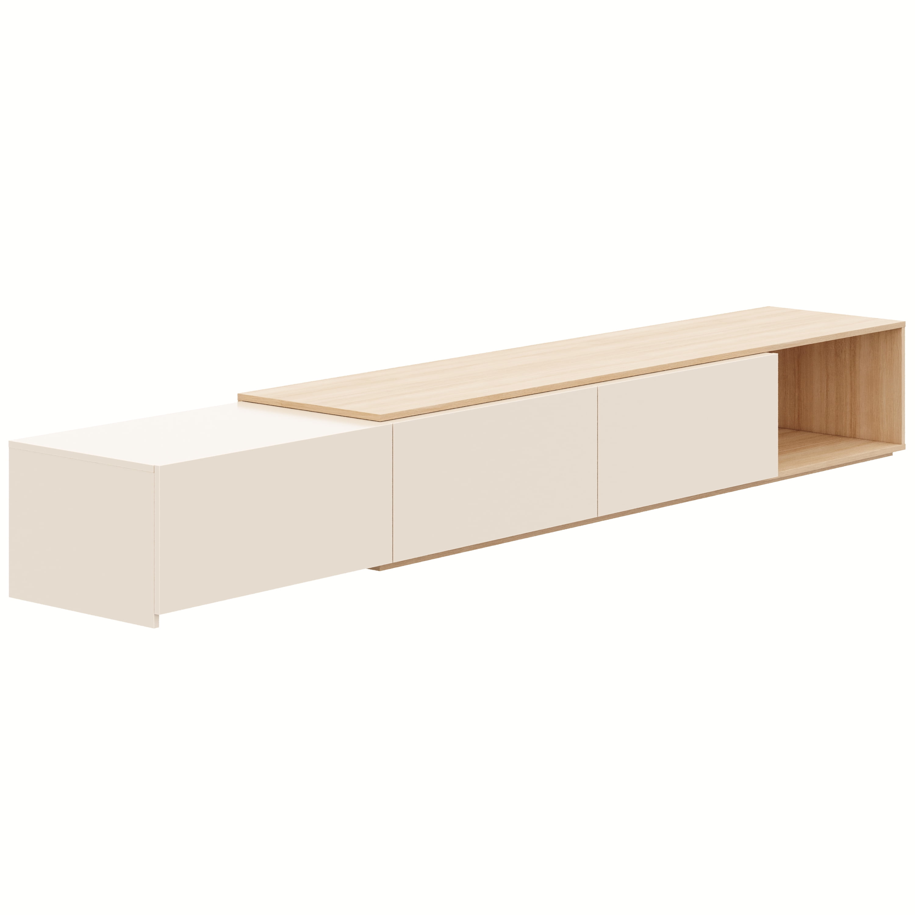 Arlo Extendable TV Console in Natural Blonde Oak