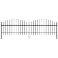 thumbnail image 6 of vidaXL Garden Fence Patio Privacy Screen Fence Wall with Spear Top Steel Black, 6 of 87