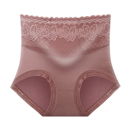 Spdoo Women s Lace Briefs Floral Underwear Modal High Waist Tummy Control Panties Full Coverage Ladies Sexy Panty Red L