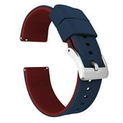19mm Navy Blue/Crimson Red - Barton Elite Silicone Watch Bands - Quick Release - Choose Strap Color & Width