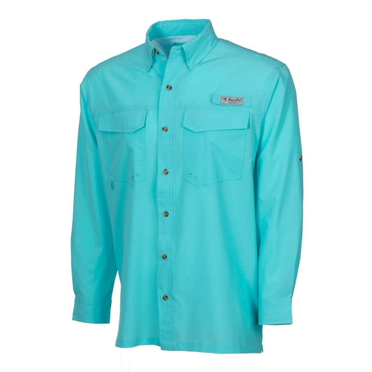 Bimini Bay Outfitters LTD Bimini Flats V Men's Long Sleeve Shirt Featuring BloodGuard Plus, Size: 2XL, Blue