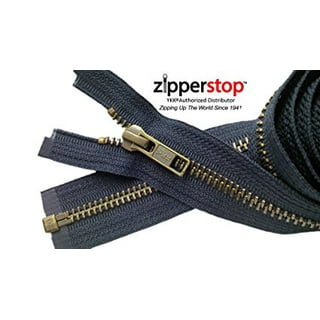 YKK- Jacket Zippers YKK #5 Antique Brass- Metal Teeth Separating for  Crafter's Special Color Black #580 Made in USA -Custom Length (26 inches)