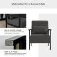 thumbnail image 4 of Coewske 2PCS Gray Fabric Modern Accent Chair Upholstered Armchair w/ Pillow Wood Frame, 4 of 7