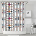 thumbnail image 2 of Extra Long Boho Shower Curtain 72x84 Inches - Vintage Floral & Tropical Leaves Pattern, Waterproof Bohemian Bathroom Decor with 12 Hooks, Tribal Rustic Style, 2 of 5