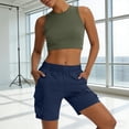 thumbnail image 7 of Qgtaibl Women's Cargo Shorts Elastic High Waisted Quick Dry Hiking Shorts with Multi Pockets Loose Fit Lightweight Outdoor Bermuda Shorts Navy XL, 7 of 7