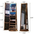 thumbnail image 2 of Aukfa 360° Swivel Jewelry Armoire,LED Jewelry Organizer Stand with Full Length Mirror,Brown, 2 of 8