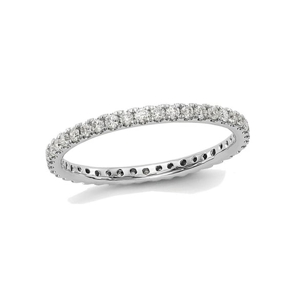 1/2 Carat (Ctw Color H-I, I1-I2) Diamond Eternity Wedding Band Ring in 14K White Gold for Women