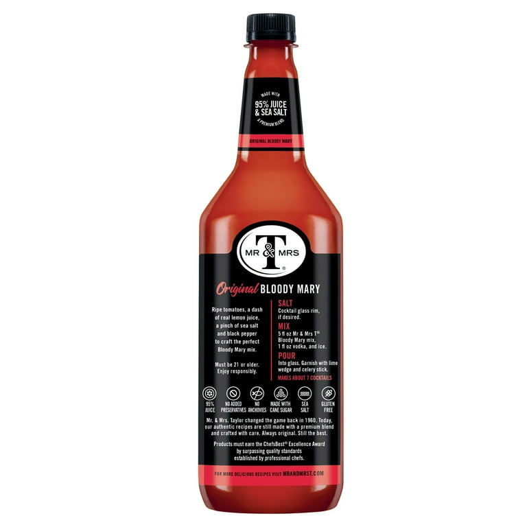 Mr & Mrs T Bloody Mary Mix 1 L with Ripe Tomatoes Lemon Juice