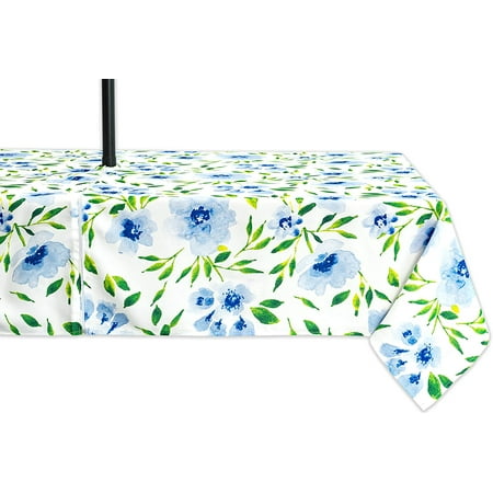 

aoselan Spring & Summer Outdoor Table Cloth - Waterproof Wrinkle Free Table Cover with Zipper and Umbrella Hole Spring Blossoms -60 x 84 Inch Rectangle