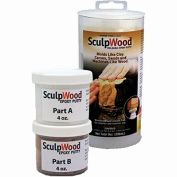 1600K10 Sculpwood Two Part Epoxy Putty 4 oz. Resin & 4 oz. Kit - 8 oz.