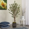 thumbnail image 3 of Nearly Natural 62in. Olive Artificial Tree in Ribbed Metal Planter, 3 of 3