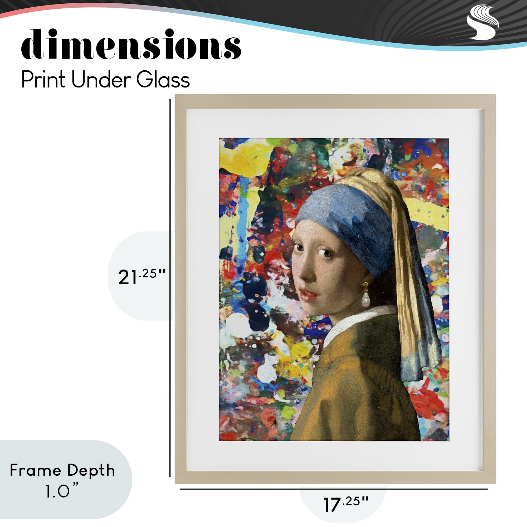 Stupell Industries Modern Splatter Iconic Pearl Earring Birch Framed Print Under Glass, design by Grotto Studios