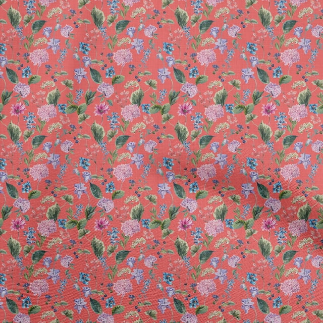 oneOone Rayon Pink Fabric Floral Sewing Craft Projects Fabric Prints By Yard 56 Inch Wide