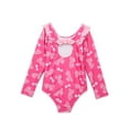 thumbnail image 3 of Character Toddler Girl Long- Sleeve Ruffle One- Piece Swimsuit, Sizes 12M-5T, 3 of 3