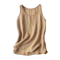 thumbnail image 4 of NIEWTR Linen Tank Tops for Women Summer Vacation Lounge Tees Loose Fit Sleeveless Scoop Neck Shirts Lightweight Tshirts（A01-Khaki,3XL), 4 of 5