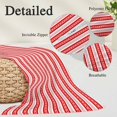 thumbnail image 6 of Boho Red Stripe Queen Size Pillow Cover, Pillowcase Protectors with Zipper, Breathable Decorative Throw Pillow Case Cover, Abstract Geometric White Minimalist Pillow Shams for Couch Sofa 20x30Inch, 6 of 8