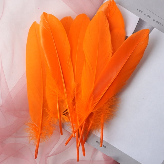 XmhyTop-A 100 plumas ligeras y flexibles, perfectas para una decoración elegante del hogar, tarjetas de felicitación hechas a mano y accesorios bohemios (naranja)