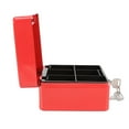 thumbnail image 3 of Dekaim Mini caja de seguridad para el hogar con bandeja de dinero y cerradura con llave, caja de seguridad de acero inoxidable para monedas de dinero en efectivo(pequeño rojo), 3 of 8