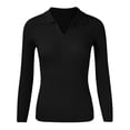 thumbnail image 4 of Duoif Chandails pour Femmes Chandail Tricoté Uni Col Roulé Hauts Chandails pour Femmes Hauts pour Femmes Noir m, 4 of 5