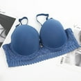 thumbnail image 5 of Puntoco Bralettes para mujer Sujetador de color liso para mujer con pecho grande y aro de acero Lencería de talla grande Sujetador fruncido sexy Lencería, 5 of 5