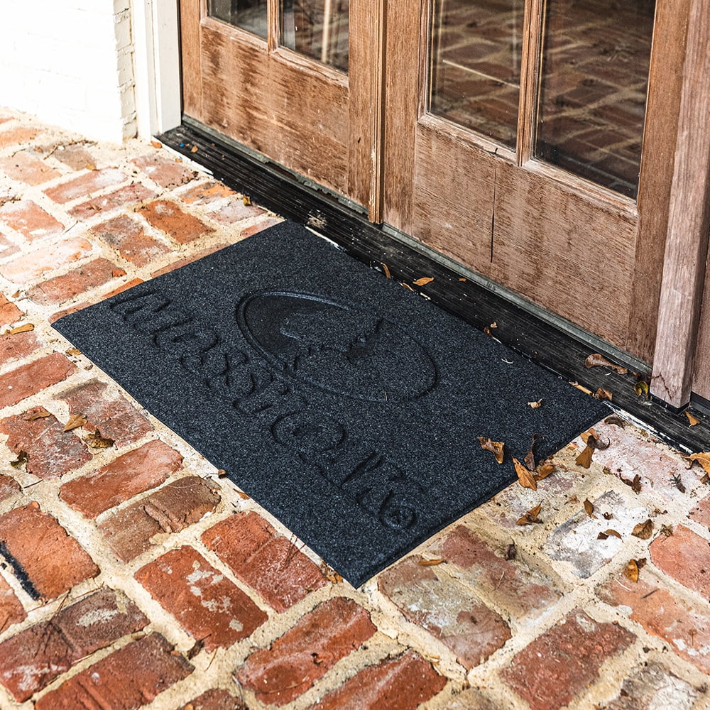 Mossy Oak Impressions Recycled Rubber Indoor Outdoor All Weather Non-slip Doormat, Onyx, 2' x 3'