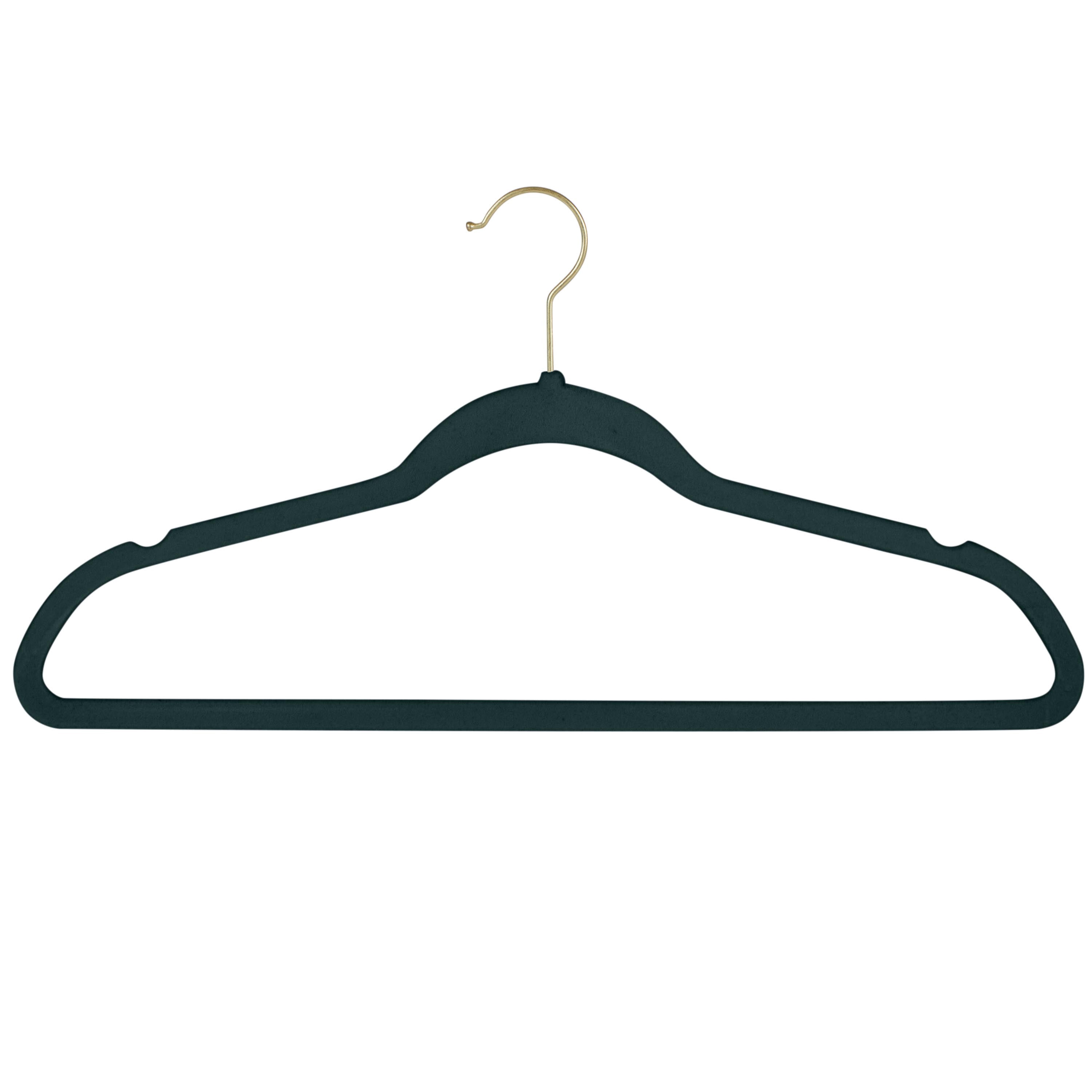 Simplify 75 Pack Velvet Gold Hook Hangers in Emerald