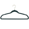 thumbnail image 3 of Simplify 75 Pack Velvet Gold Hook Hangers in Emerald, 3 of 7