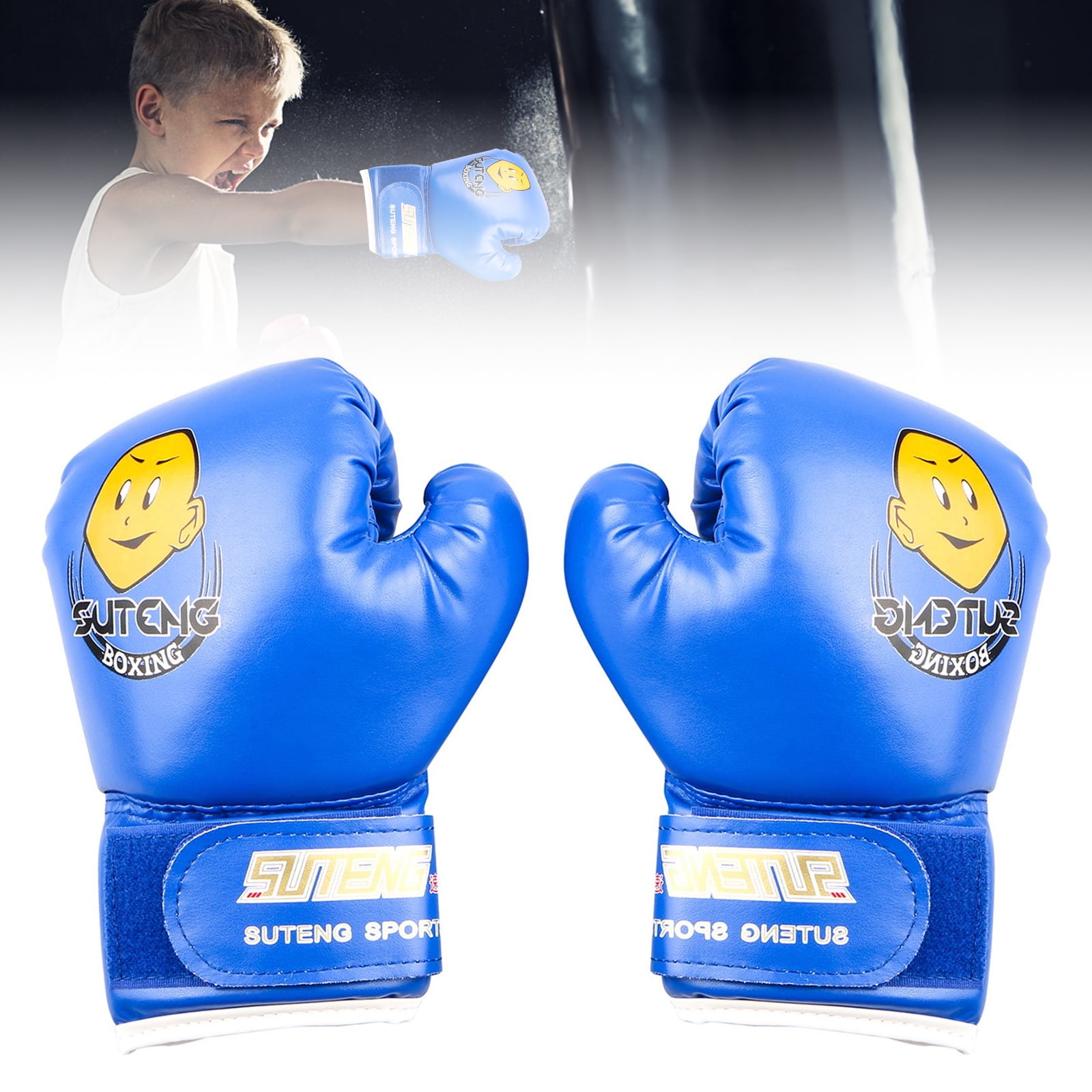 Kids Boxing Gloves, TSV PU Leather Sparring Grappling Punch Training Boxing Gloves, Breathable