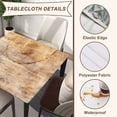 thumbnail image 4 of Square Tablecloth Wood Grain Fitted Table Cover Wipe Clean Cloth Old Wooden Tablecloths with Elastic Edge Waterproof Polyester Cloths for Indoor Outdoor, Fit for 32"x32" Tables, Style-12, 4 of 4