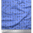 thumbnail image 1 of Soimoi Blue Rayon Fabric Floral Alphabet Text Print Fabric by the Yard 58 Inch Wide, 1 of 3