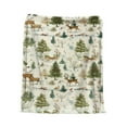 thumbnail image 2 of Christmas Reindeer Pine Throw Blanket Flannel Fleece Holiday Pattern Soft Warm Blanket for King Bed Sofa Winter Decor Machine Washable Gift Idea, 2 of 6